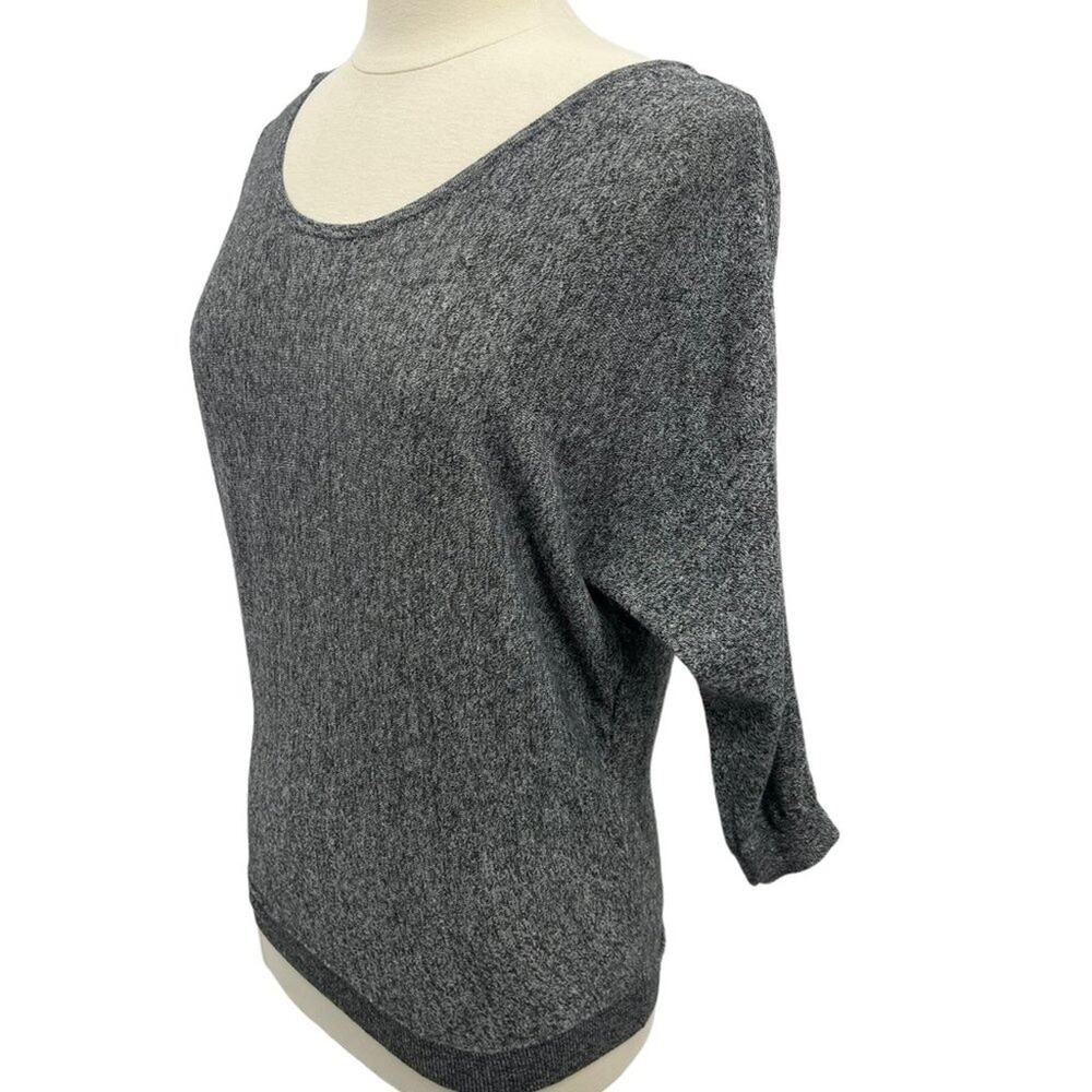 Express Grey Top Black Lace Back SZ Small